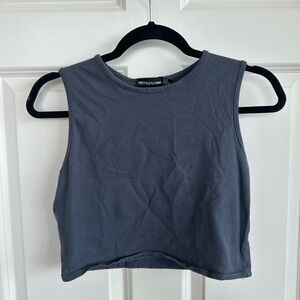 PrettyLittleThing | navy/gray Crop Top | size 6